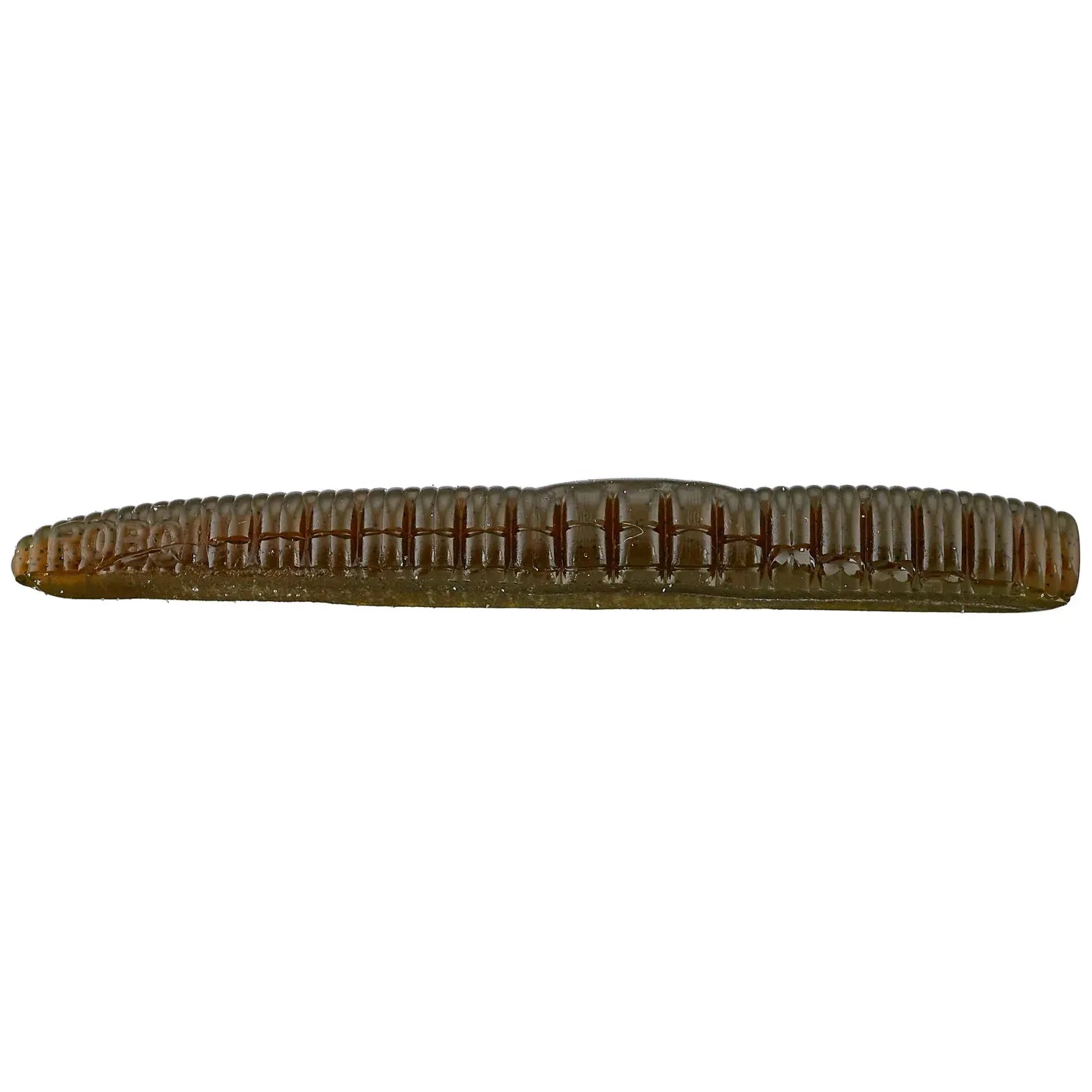 View of Softbaits Roboworm Ned Worm 4.5" Green Pumpkin Black Flake available at EZOKO Fishing