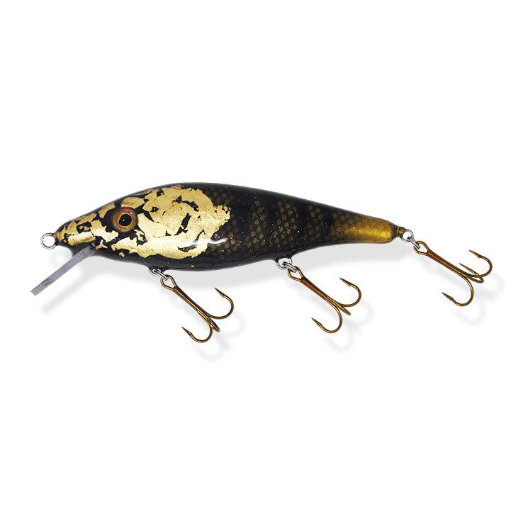 View of Crankbait Sampson Baitwork Fat Joe 8" Golden Turn available at EZOKO Pike and Musky Shop
