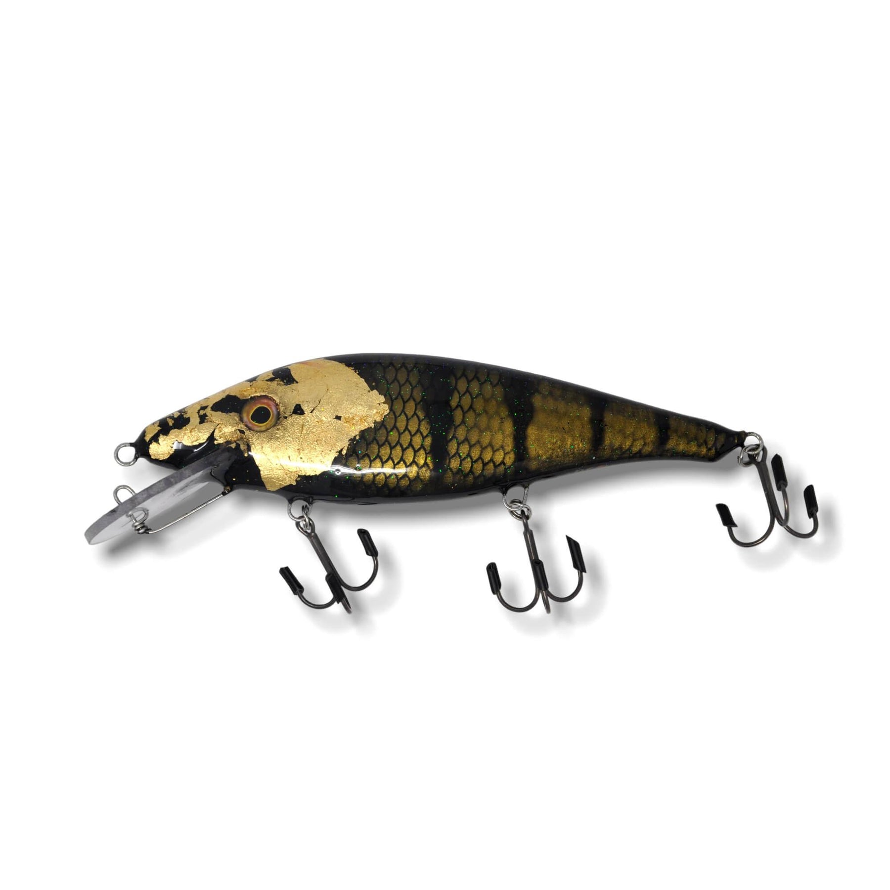 View of Crankbait Sampson Baitwork Fat Joe 9.5" Dual Pull Crankbait Golden Turn available at EZOKO Pike and Musky Shop
