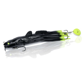 View of Rubber Savage Gear 3D Burbot Tube 10'' Black Chartreuse available at EZOKO Fishing