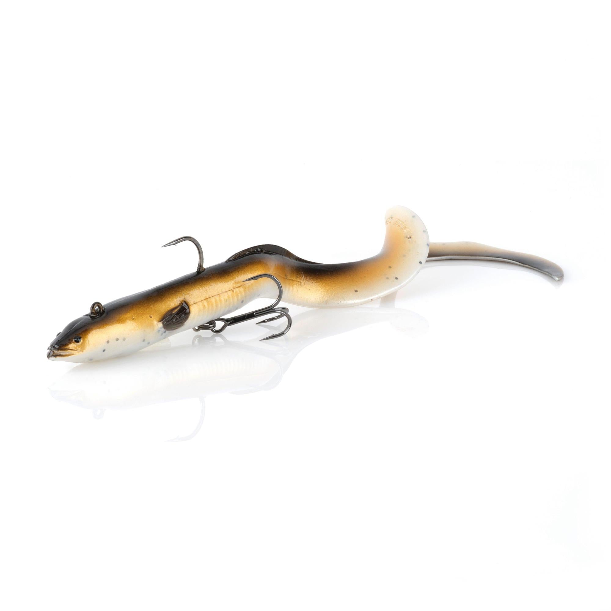 View of Swimbaits Savage Gear 3D Real eel swimbait 8in Olive Brown Pearl available at EZOKO Fishing