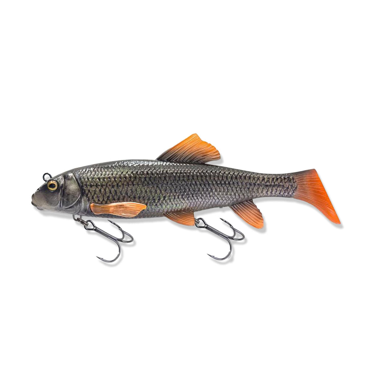 View of Swimbaits Savage Gear 3D Sucker Fast Sinking 12" Swimbait Black Orange Flash available at EZOKO Fishing