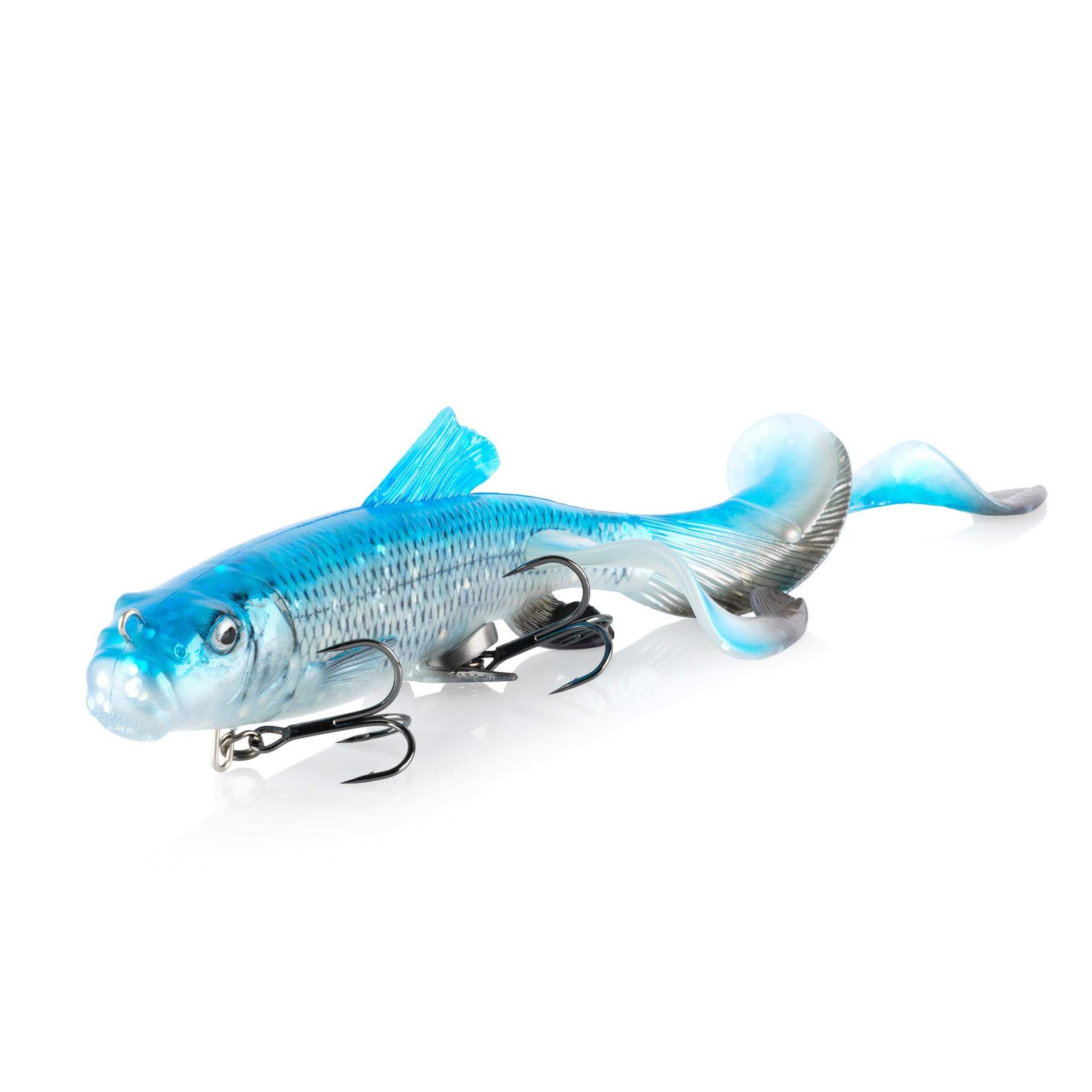 View of Rubber Savage Gear 3D Sucker X-tail 9'' Rubber Blue Glitter Cisco available at EZOKO Fishing