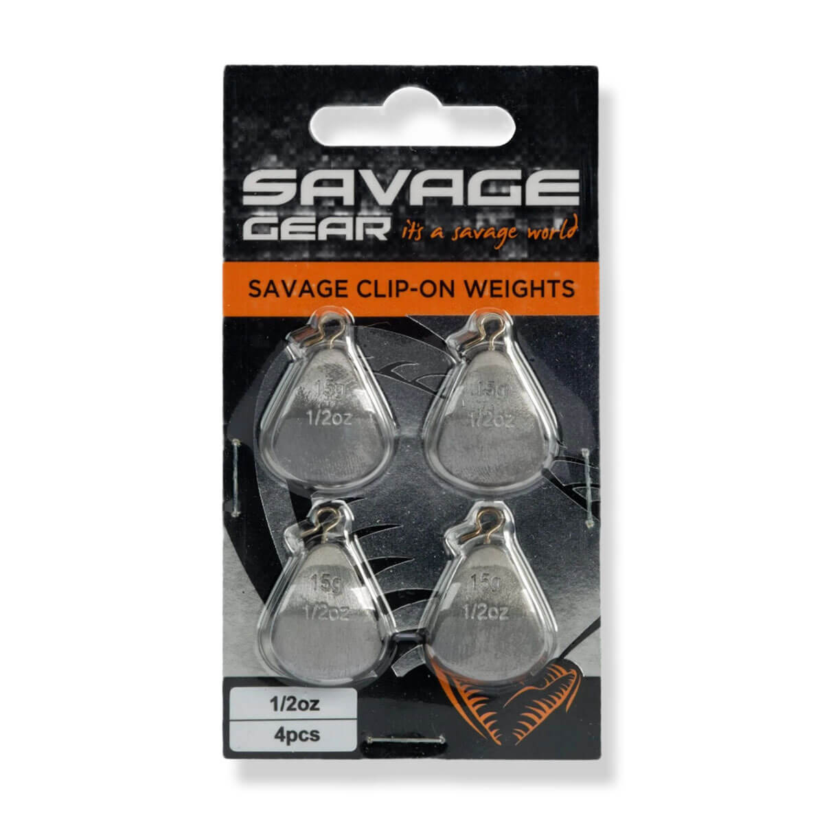 View of Weights Savage Gear Clip Weight 0.5 oz available at EZOKO Pike and Musky Shop