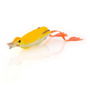 View of Savage Gear Hollow Body Fruck 4'' Topwater Yellow available at EZOKO Pike and Musky Shop