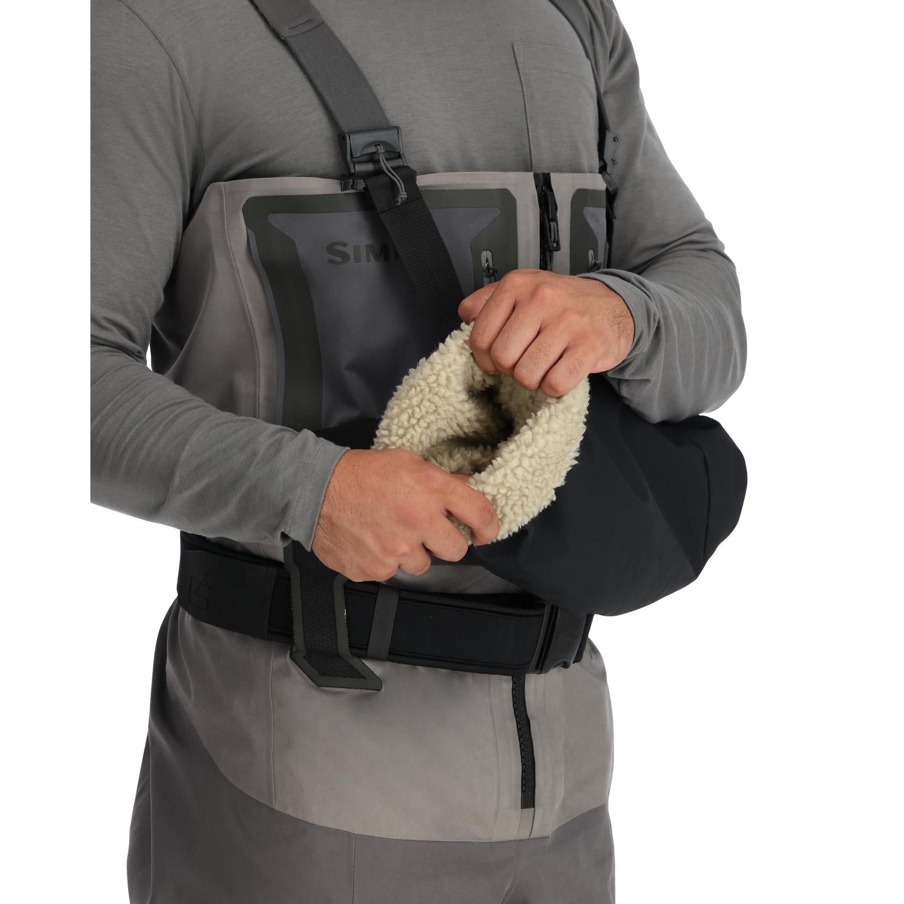 View of Hoodies-Sweatshirts Simms Bulkley Insulated Hand Muff available at EZOKO Fishing