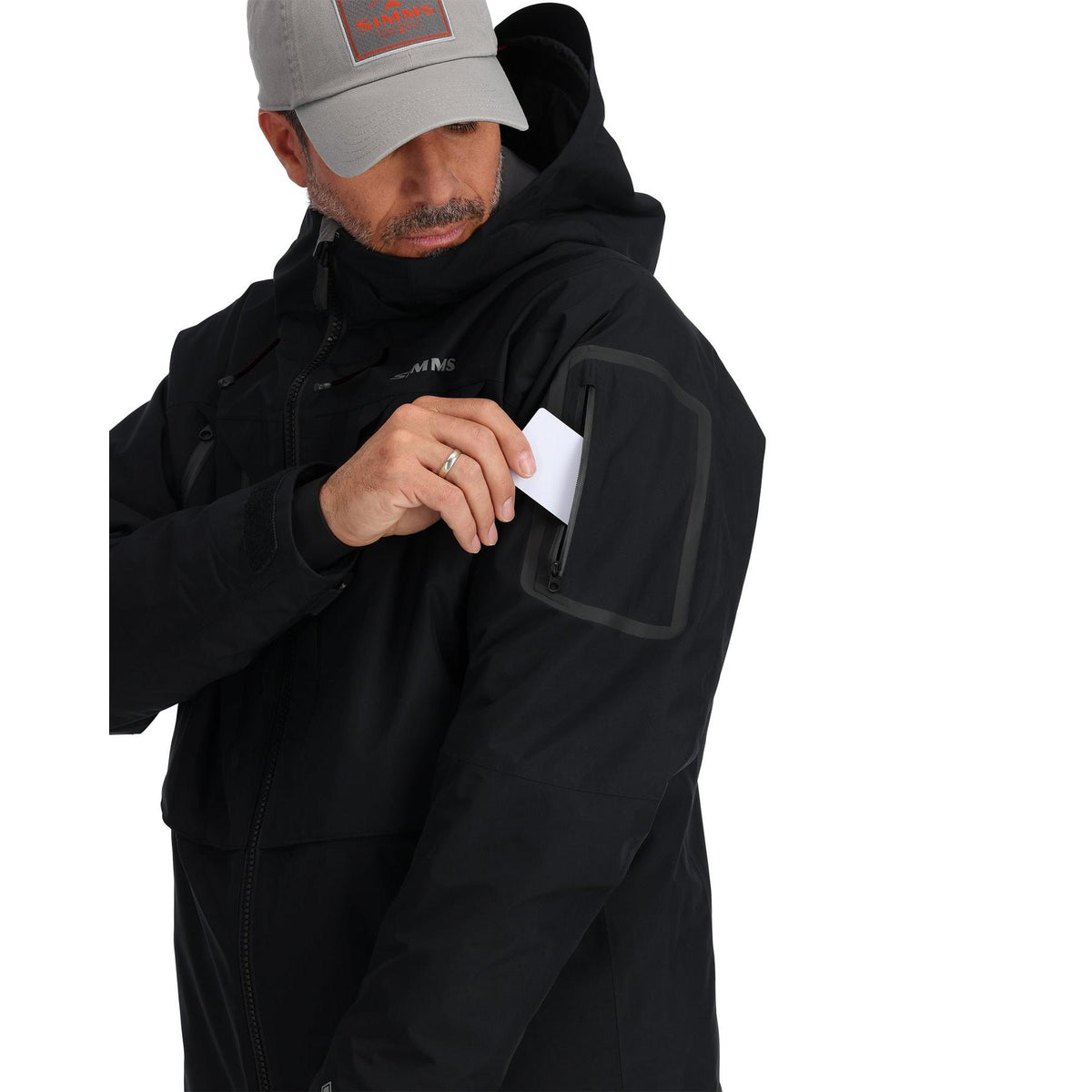 View of Simms Men's Bulkley Insulated Wading Jacket available at EZOKO Fishing