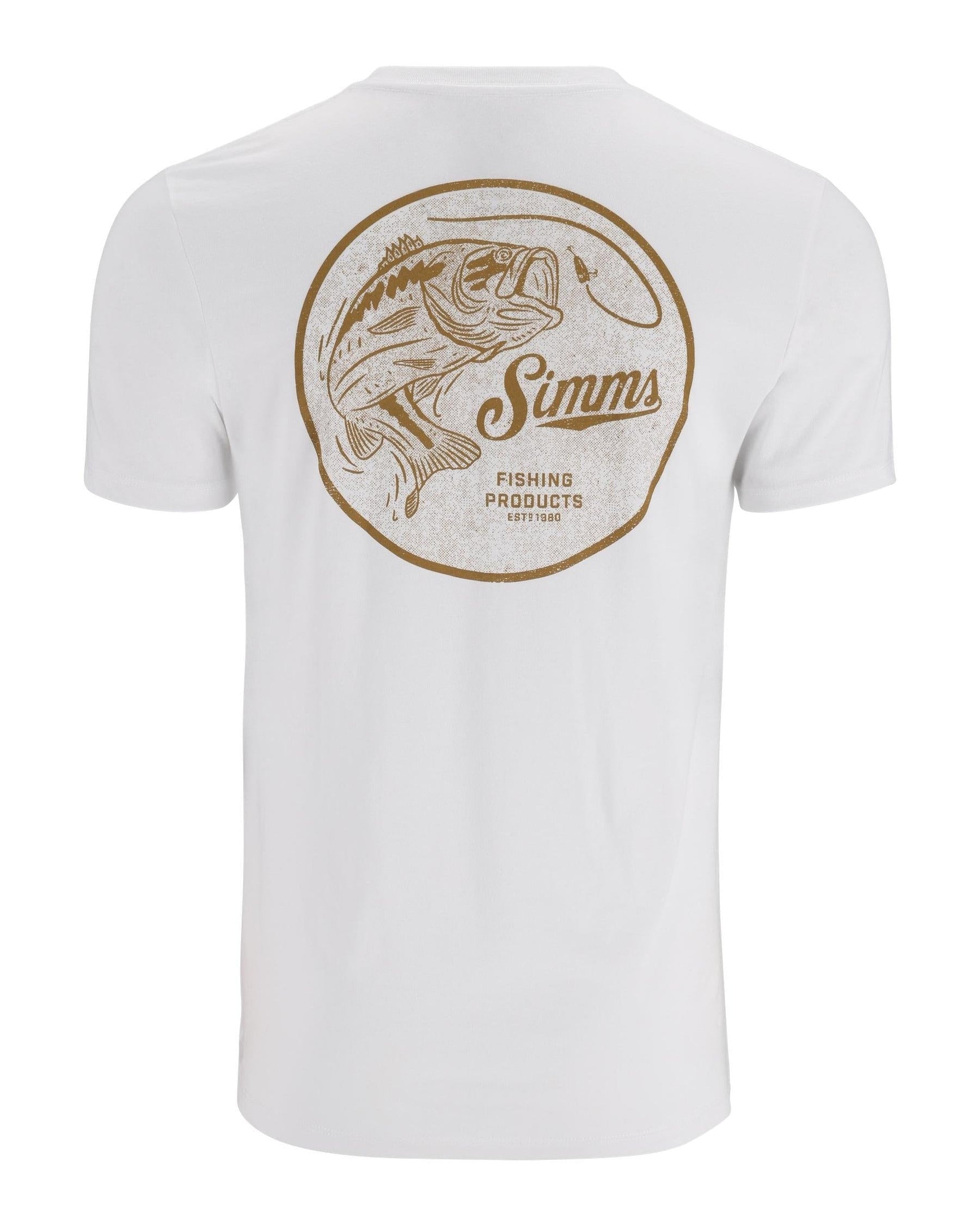 View of T-Shirts Simms M's Nostalgic Bass T-Shirt S White available at EZOKO Pike and Musky Shop