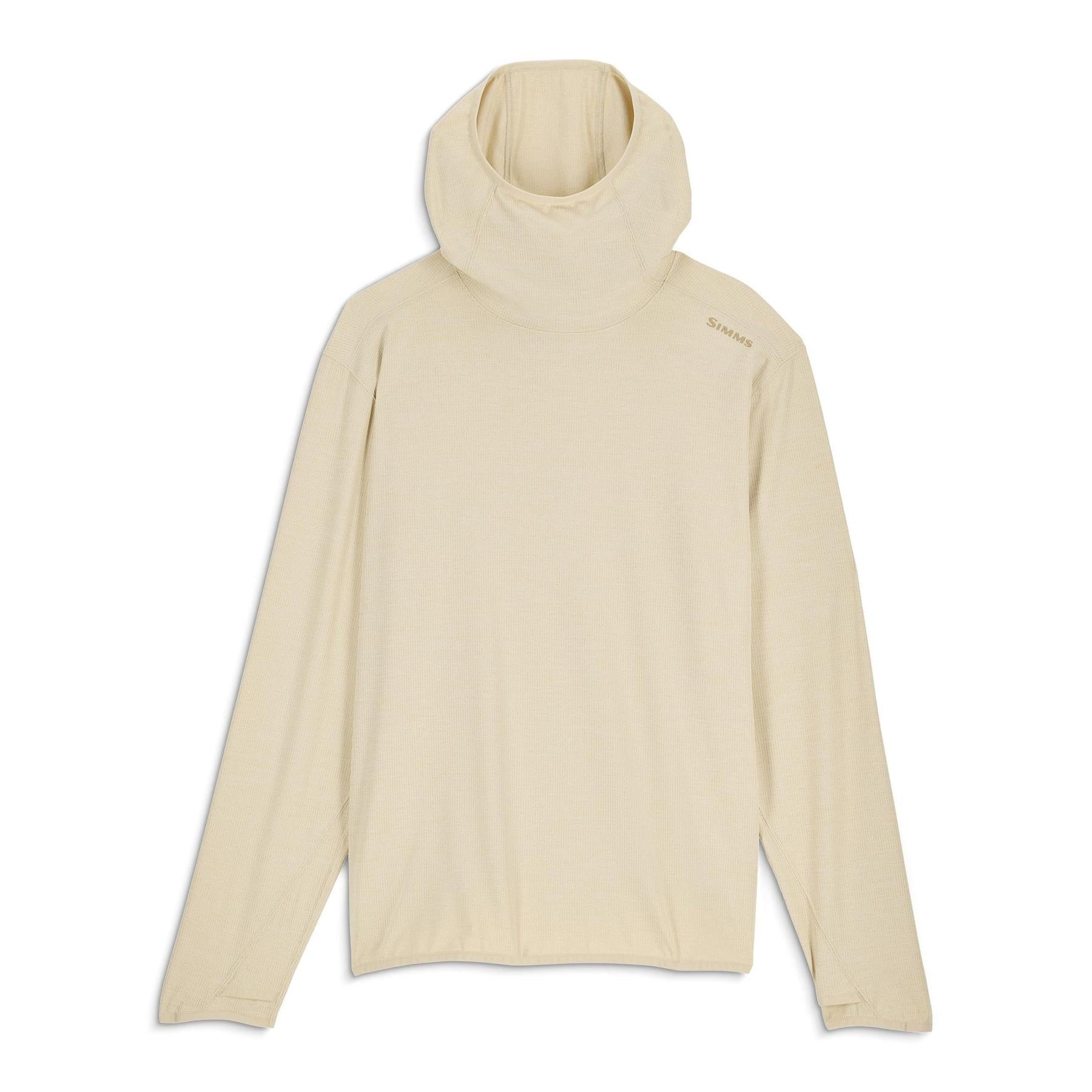 View of Hoodies-Sweatshirts Simms M's Stone Cold Hoody Parchment S available at EZOKO Fishing