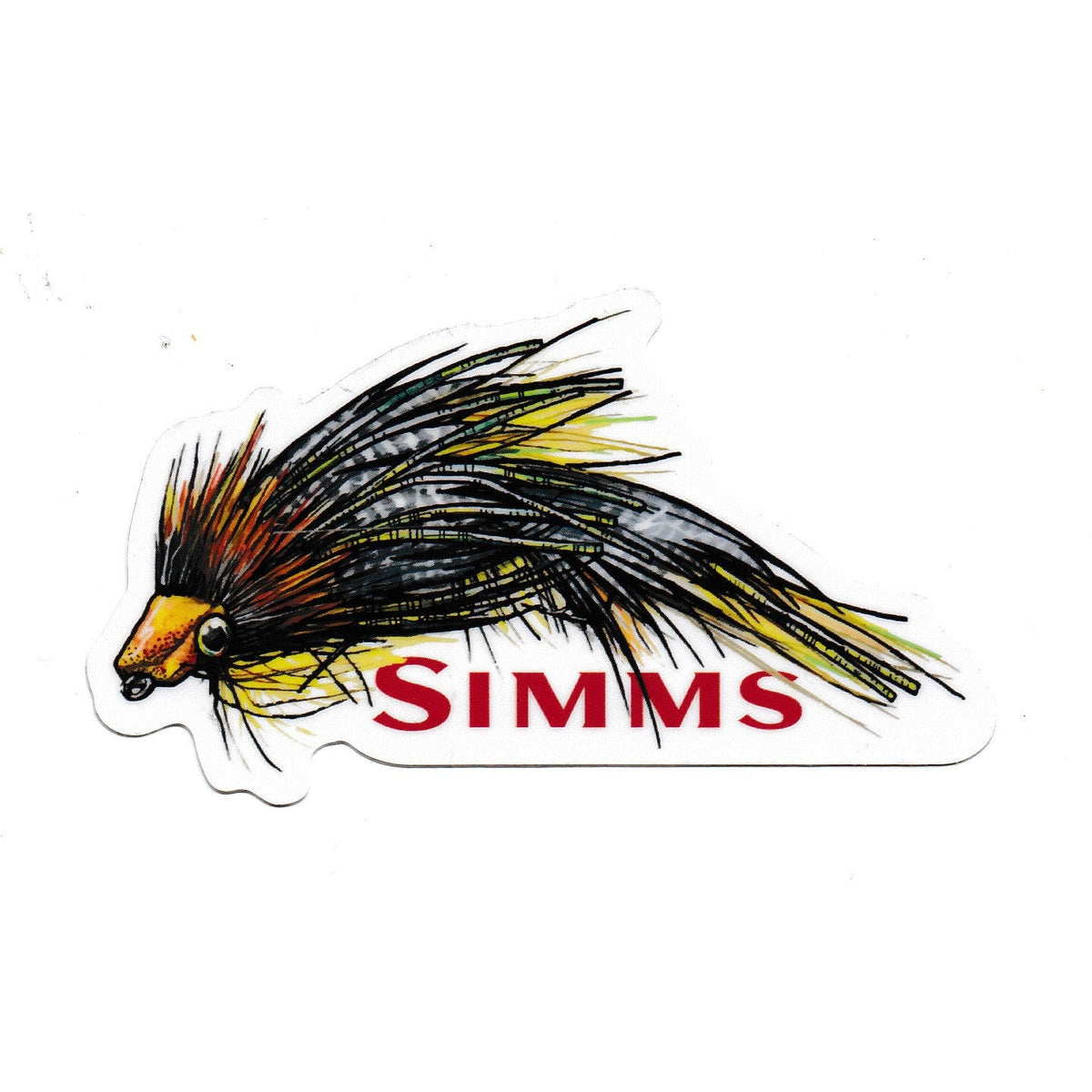 View of Simms Strimmer Sticker available at EZOKO Pike and Musky Shop