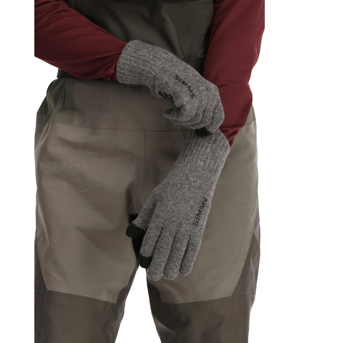 View of Fishing_Gloves Simms Wool Full Finger Fishing Glove available at EZOKO Fishing