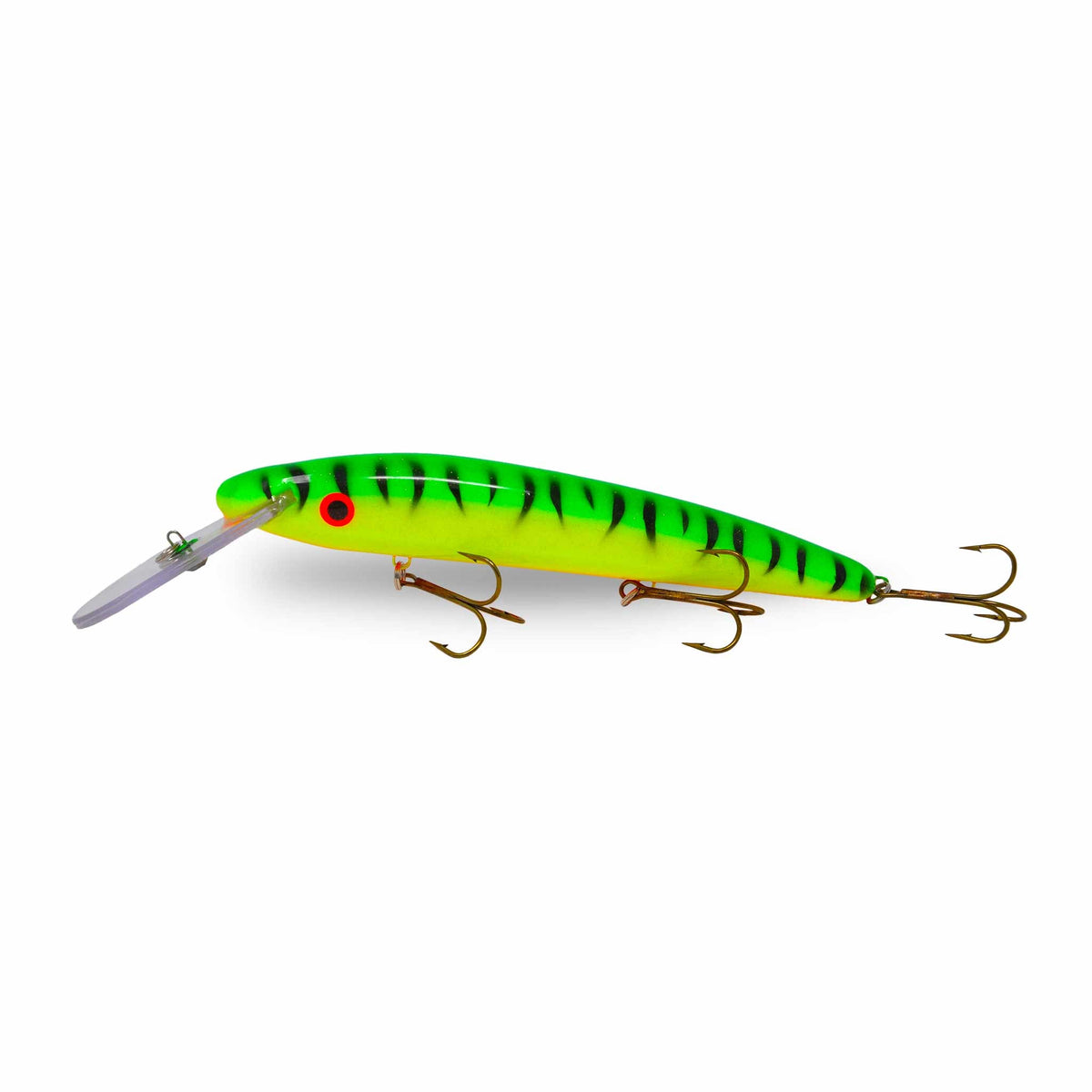View of Crankbaits Slammer 10" Deep Minnow Crankbait Fire Tiger available at EZOKO Pike and Musky Shop