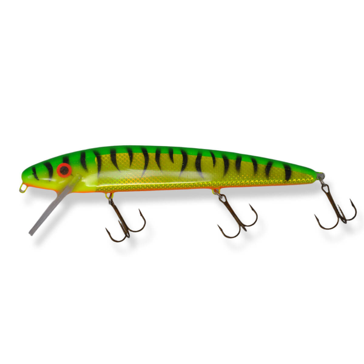 View of Crankbaits Slammer 8" Minnow Crankbait Prism Firetiger available at EZOKO Pike and Musky Shop