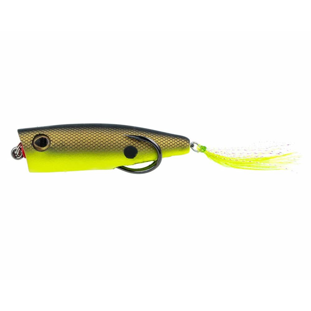 View of Top Waters Snag Proof Zoo Pop 3/8oz Chartreuse Shad available at EZOKO Fishing