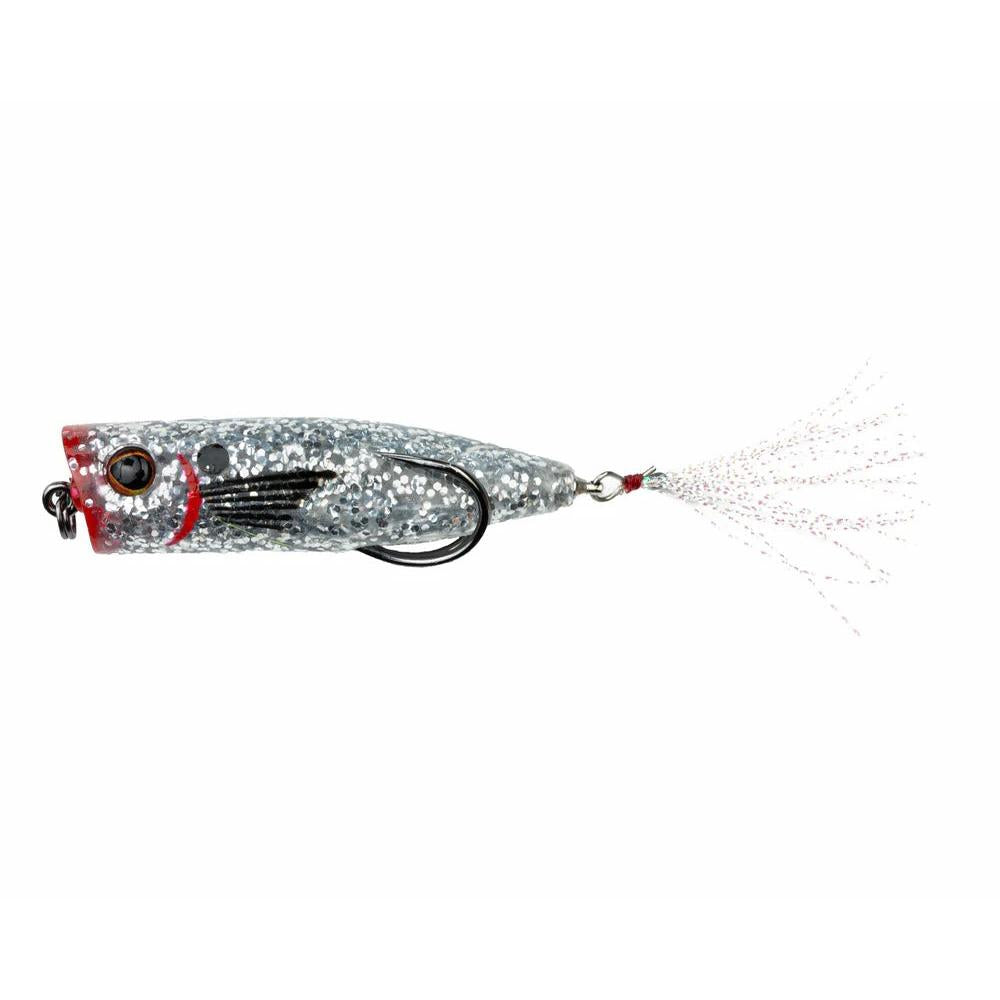 View of Top Waters Snag Proof Zoo Pop 3/8oz Silver Minnow available at EZOKO Fishing