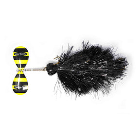 View of Bucktails Spanky Baits 109 Firebomb Bucktail Bumble Bee available at EZOKO Pike and Musky Shop