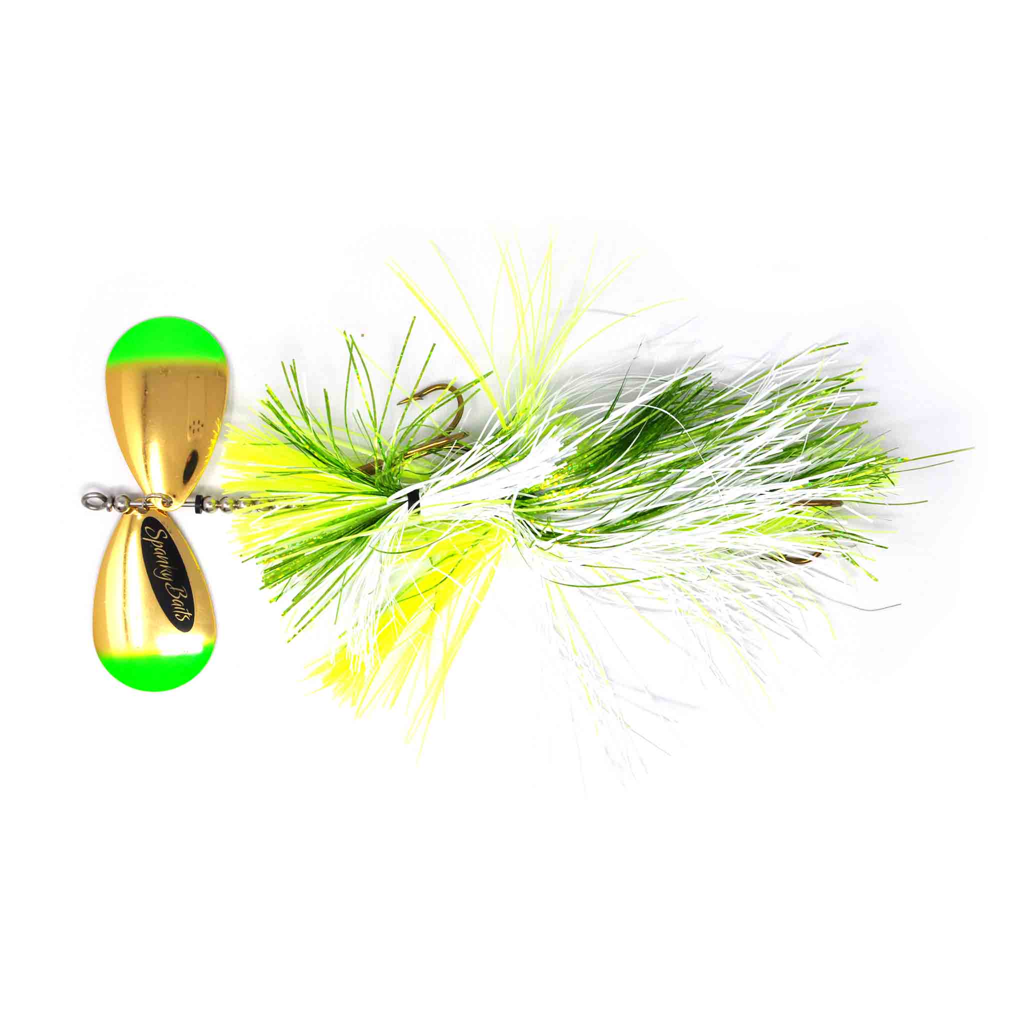 View of Bucktails Spanky Baits 109 Firebomb Bucktail Guacamole available at EZOKO Fishing