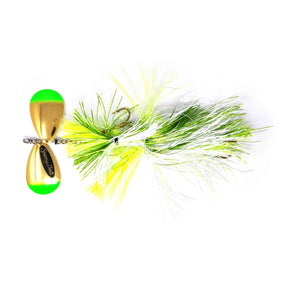 View of Bucktails Spanky Baits 109 Firebomb Bucktail Guacamole available at EZOKO Pike and Musky Shop