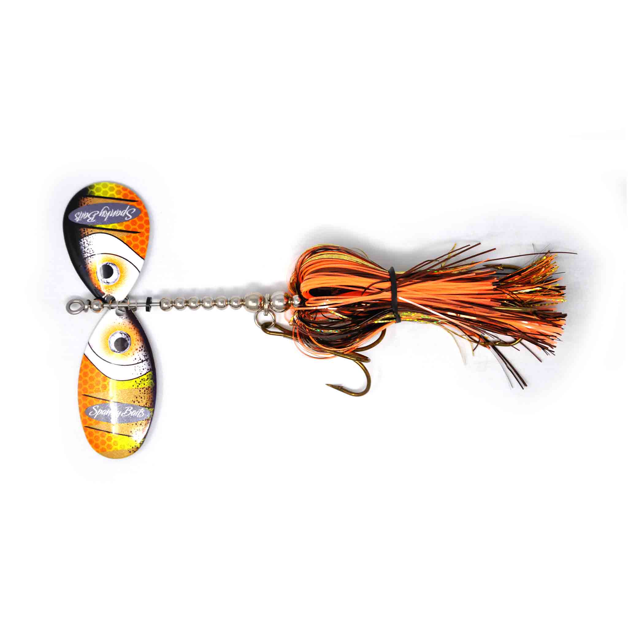 View of Bucktails Spanky Baits Lil Angry Bucktail Napalm Perch available at EZOKO Fishing