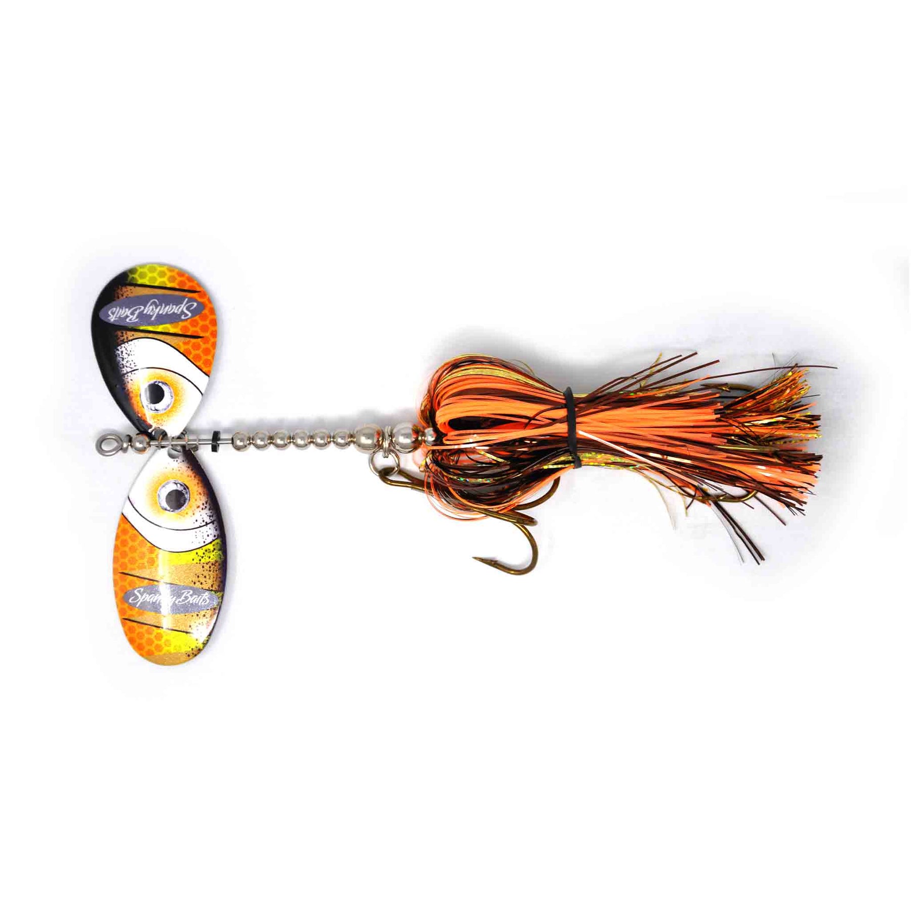 View of Bucktails Spanky Baits Lil Angry Bucktail Napalm Perch available at EZOKO Fishing