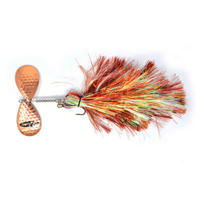 View of Bucktails Spanky Baits Meg Shocker Bucktail Copper Pearl available at EZOKO Pike and Musky Shop