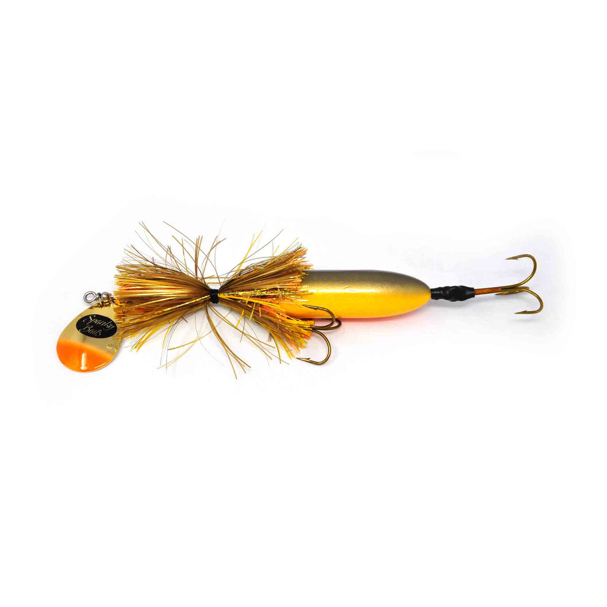 View of Bucktails Spanky Baits Pugsly 10 Bucktail Gold Scale Carp available at EZOKO Pike and Musky Shop