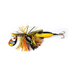 View of Bucktails Spanky Baits Pugsly 8 Bucktail Black Perch available at EZOKO Pike and Musky Shop