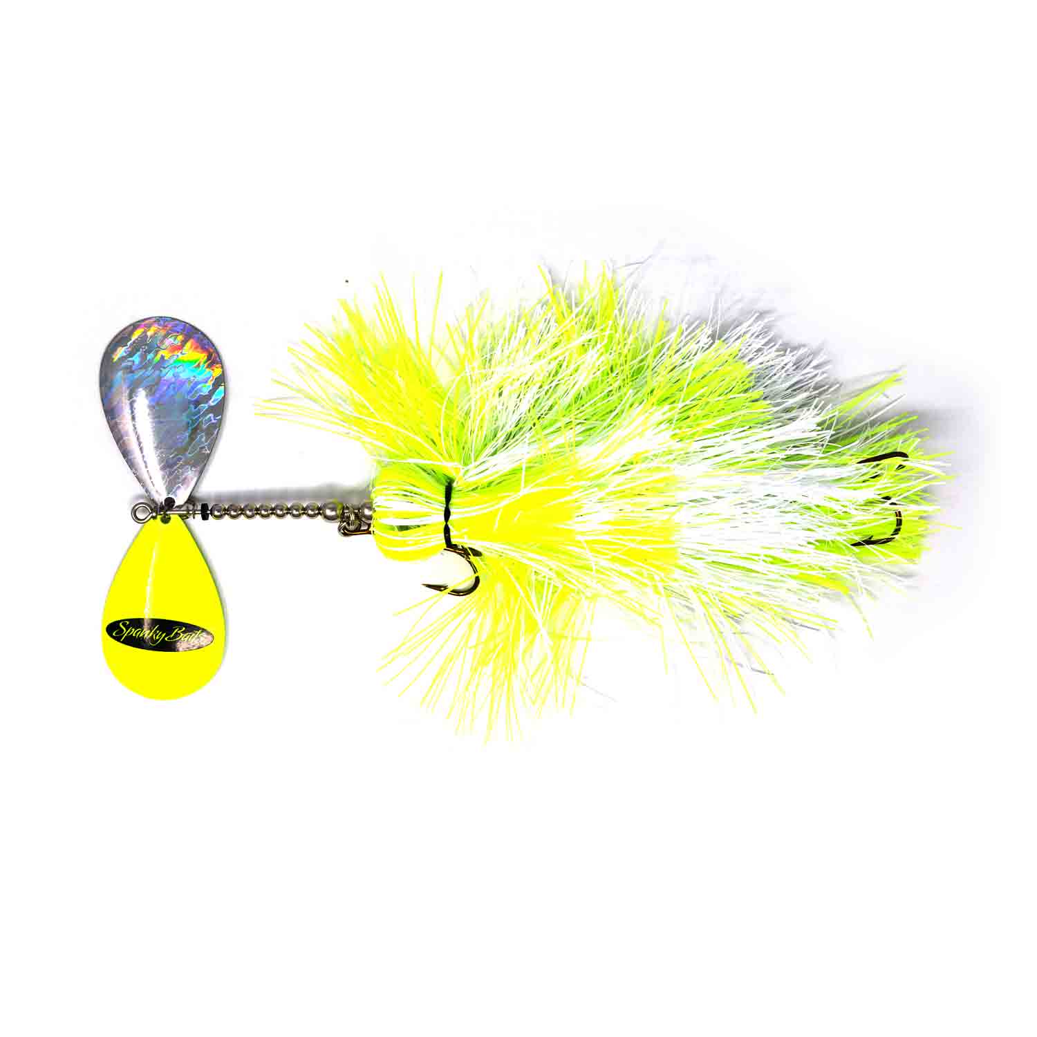 View of Bucktails Spanky Baits Shocker Bucktail Lemon Head available at EZOKO Pike and Musky Shop