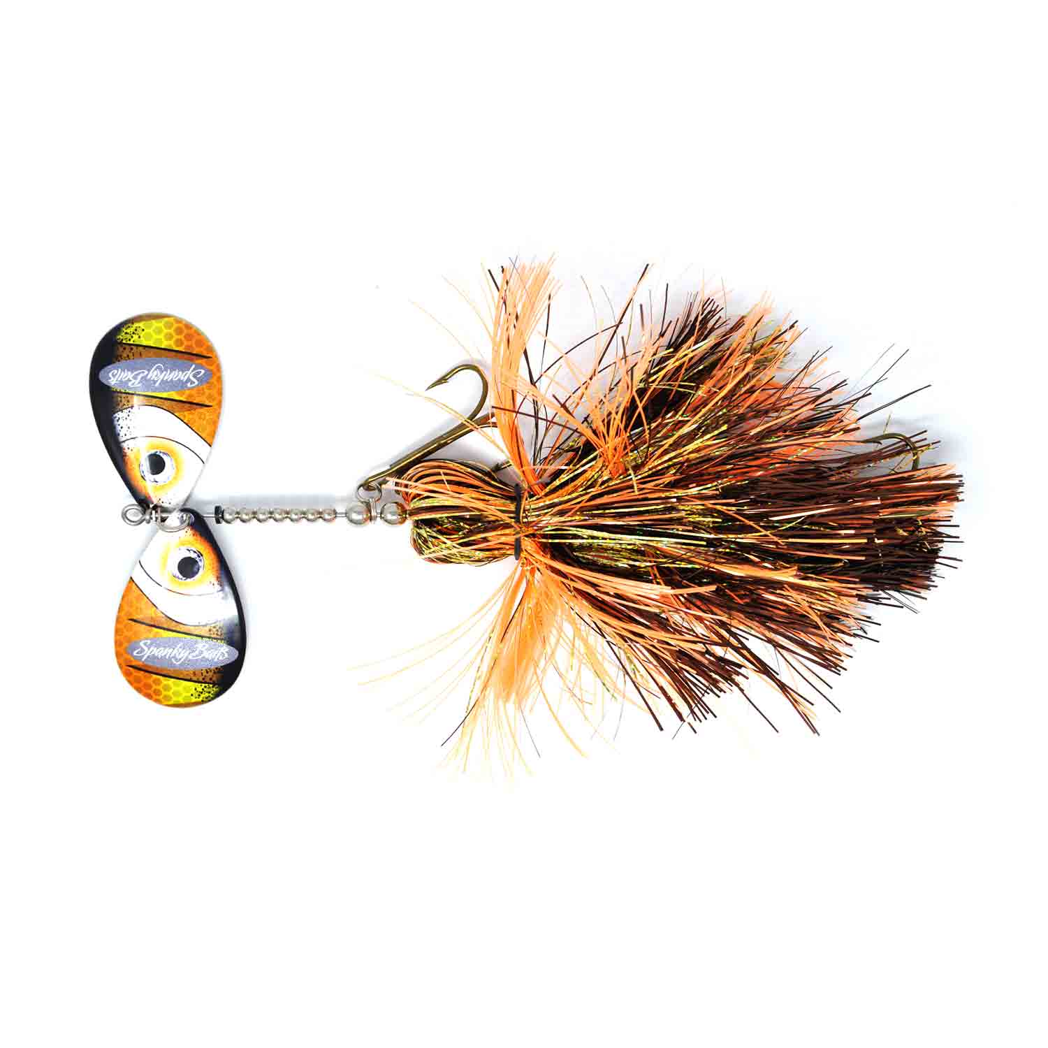 View of Bucktails Spanky Baits Shocker Bucktail Napalm Perch available at EZOKO Pike and Musky Shop