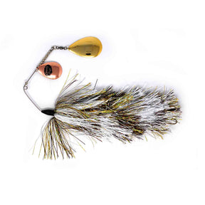 View of Spinnerbaits Spanky Baits Whiplash 9/0 Mag Spinnerbaits Walleye White Tail available at EZOKO Pike and Musky Shop