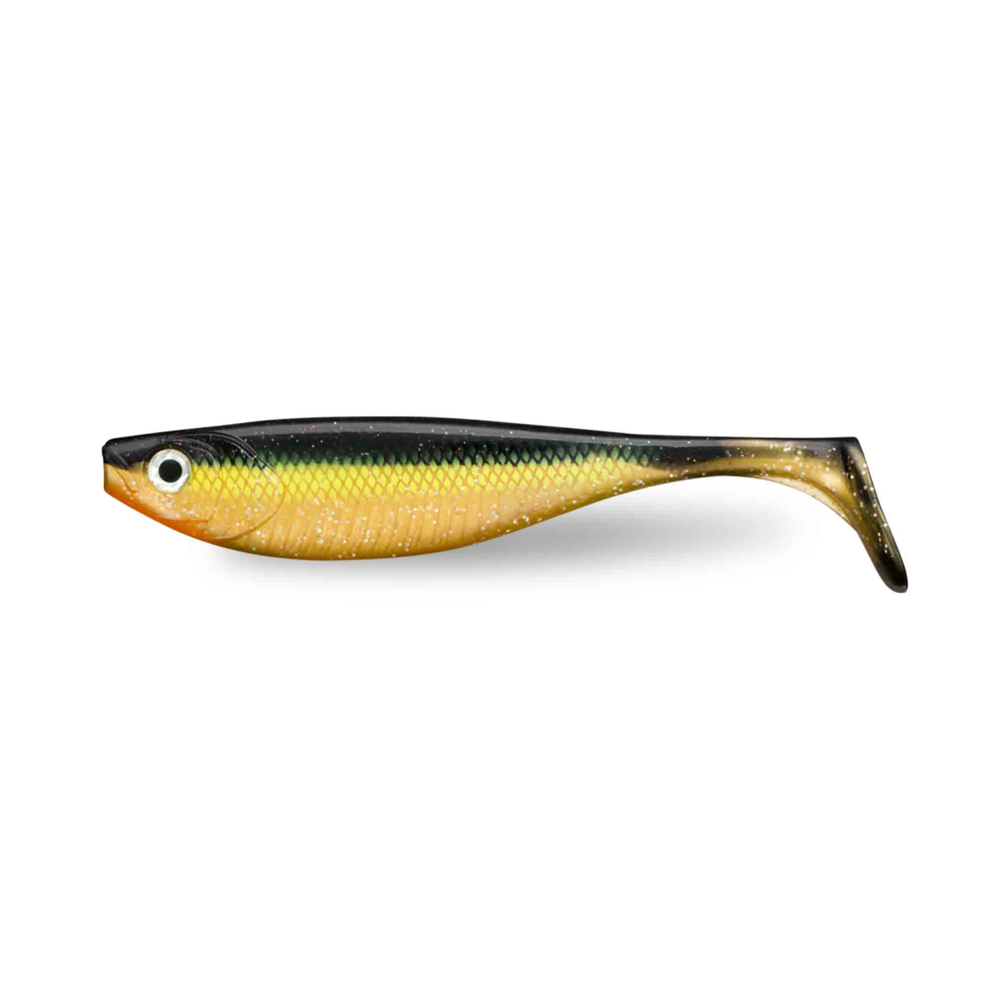 View of Swimbaits Storm Boom Shad 7'' Swimbait Gold available at EZOKO Pike and Musky Shop