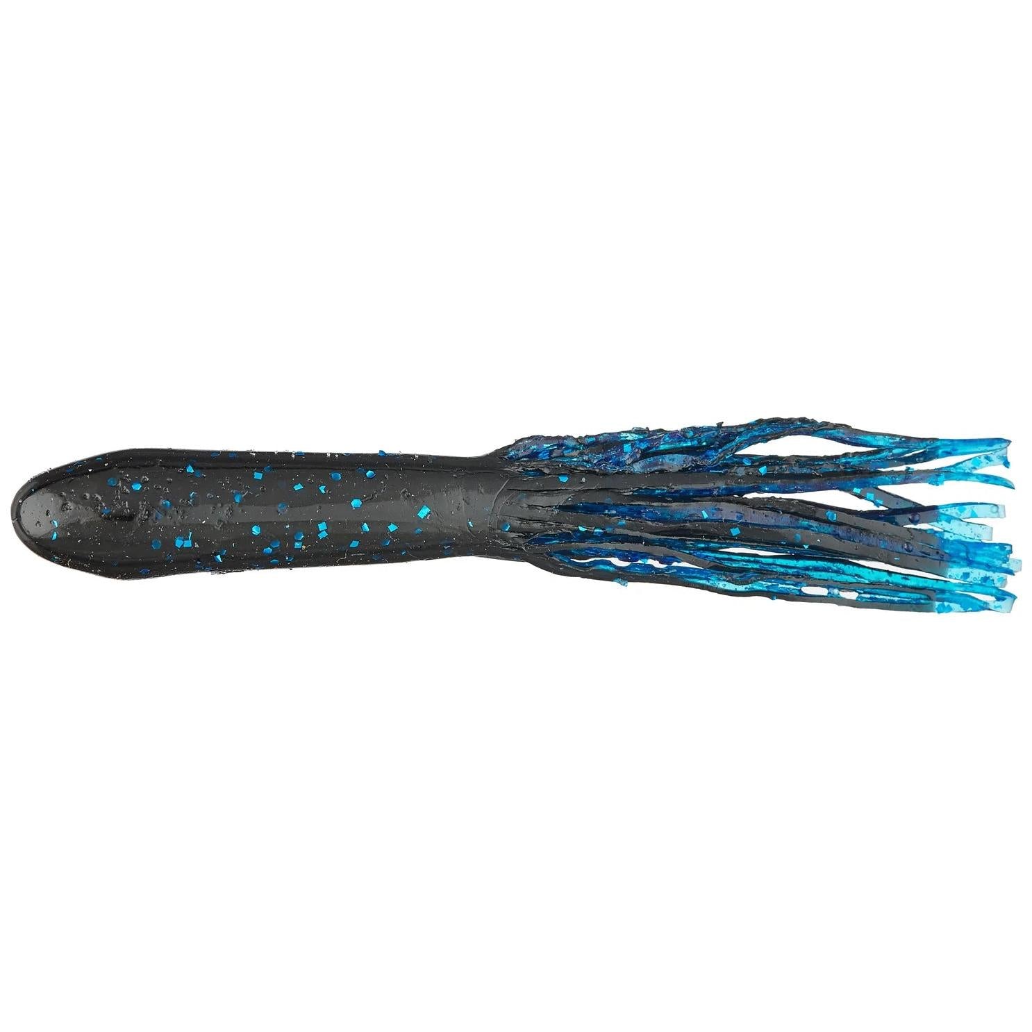 View of Tube Strike King Coffee Tube Flip-N-Tube 4.5" Black Blue Flake Blue Tail available at EZOKO Fishing