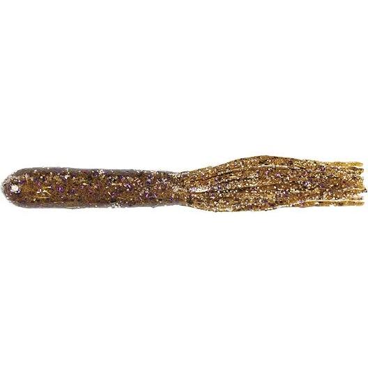 View of Tube Strike King Coffee Tube Flip-N-Tube 4.5" Green Pumpkin Purple & Gold Flake available at EZOKO Fishing
