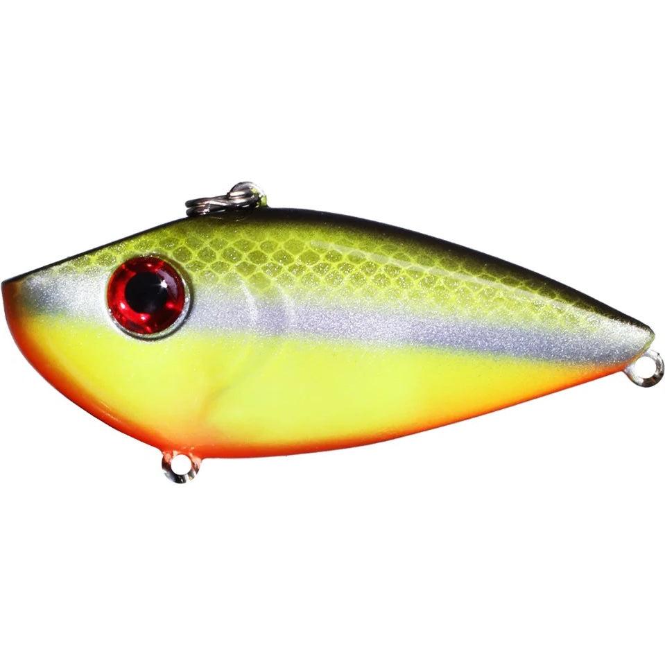 View of Lipless crankbait Strike King Red Eyed Shad 3/4 oz Chartreuse Baitfish available at EZOKO Fishing