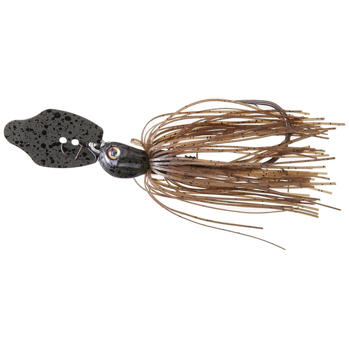 View of chatterbait Strike King Thunder Cricket Vibrating Swim Jig 3/8 oz Green Pumpkin available at EZOKO Fishing