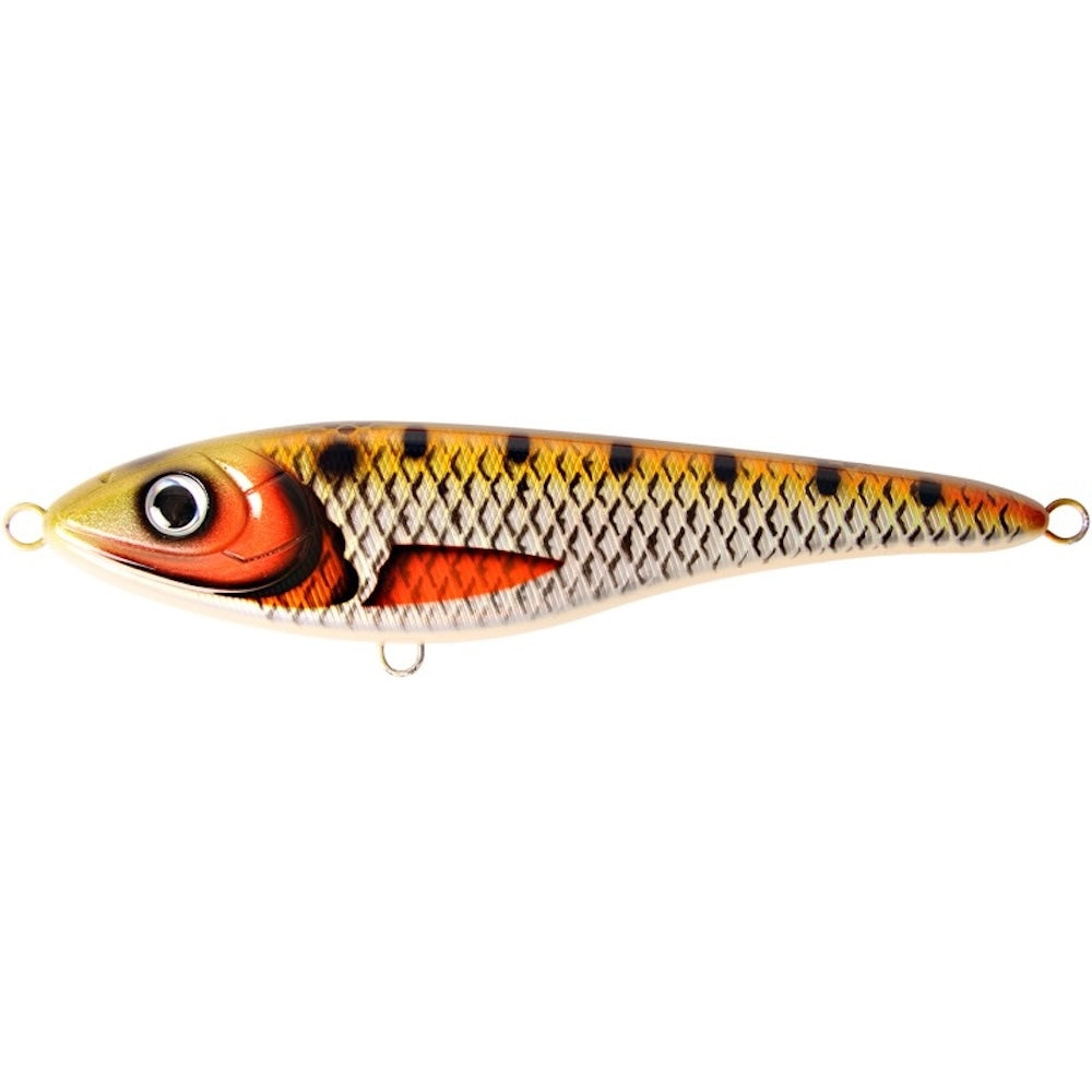 View of Jerk-Glide_Baits Strike Pro Big Bandit Suspending Glide Bait Golden Ridgeback available at EZOKO Fishing