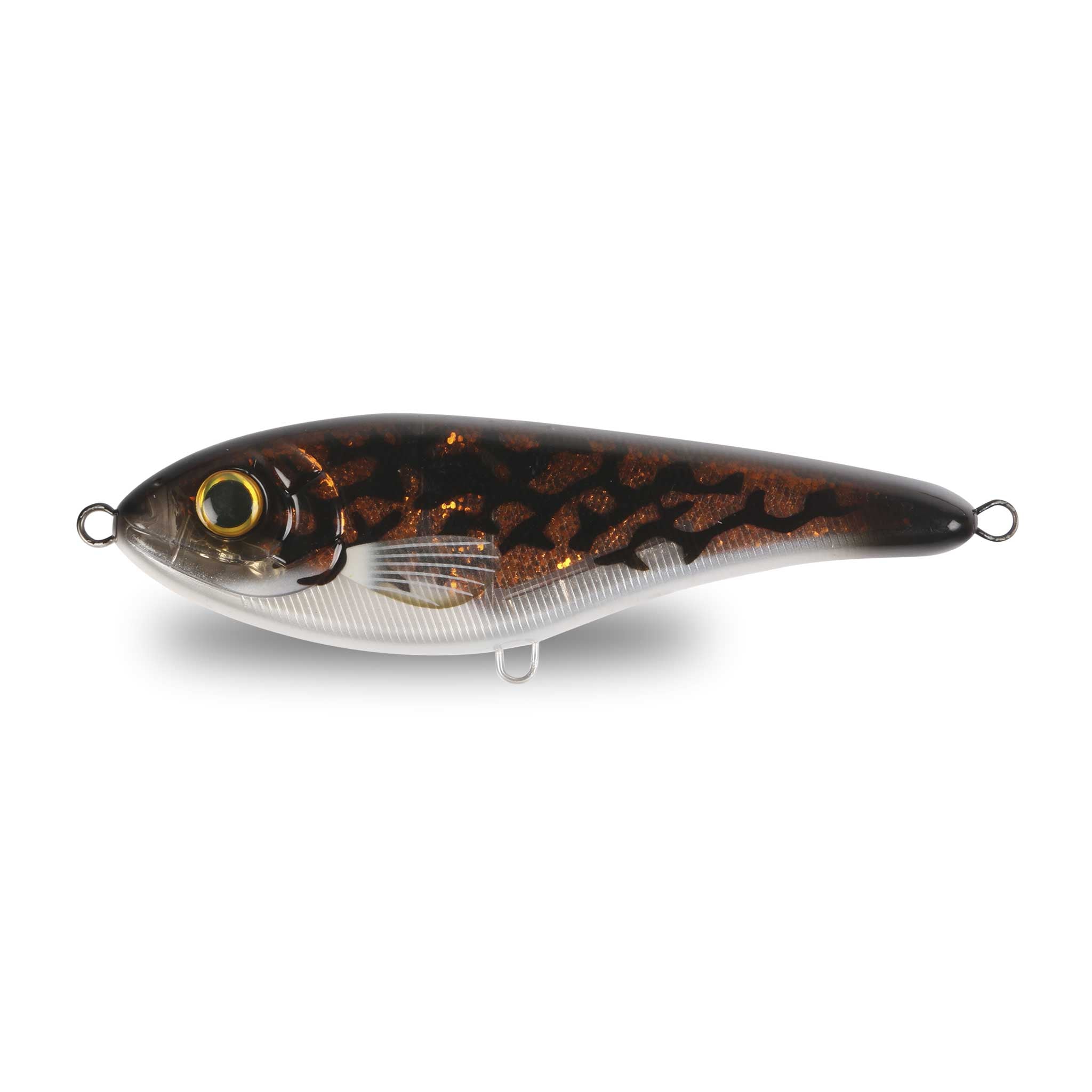 View of Jerk-Glide_Baits Strike Pro Buster Jerk Sinking Glide Bait Burbot available at EZOKO Fishing