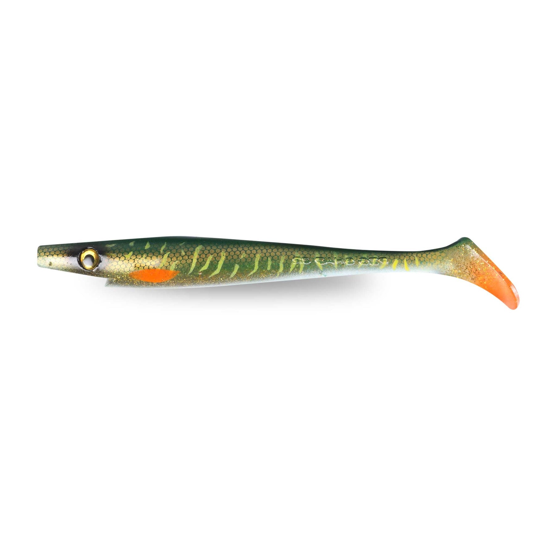 Strike Pro Giant Pig Shad Green Motoroil Pike UV Swimbaits