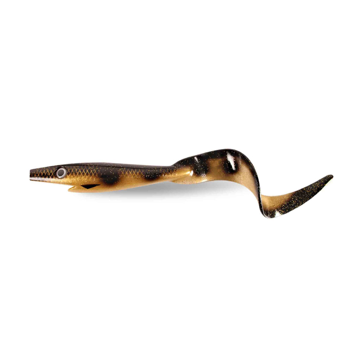 View of Swimbaits Strike Pro Giant Pig Tail Swimbait Spotted Bullhead available at EZOKO Pike and Musky Shop