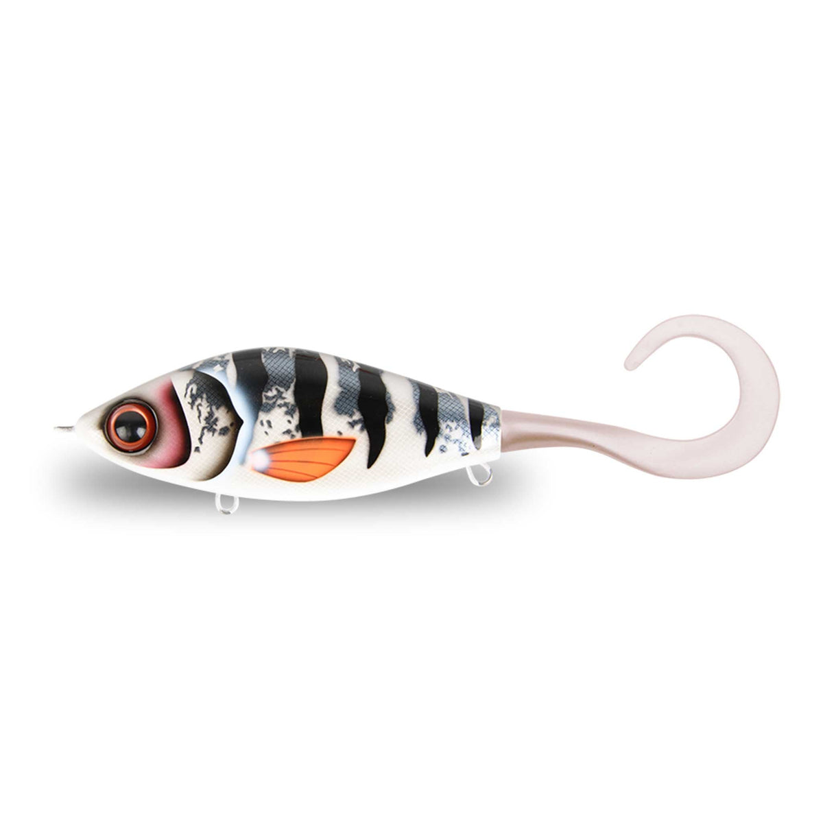 Strike Pro Guppie Downsize Silver Koi / Pearl White Tail Jerk-Glide Baits