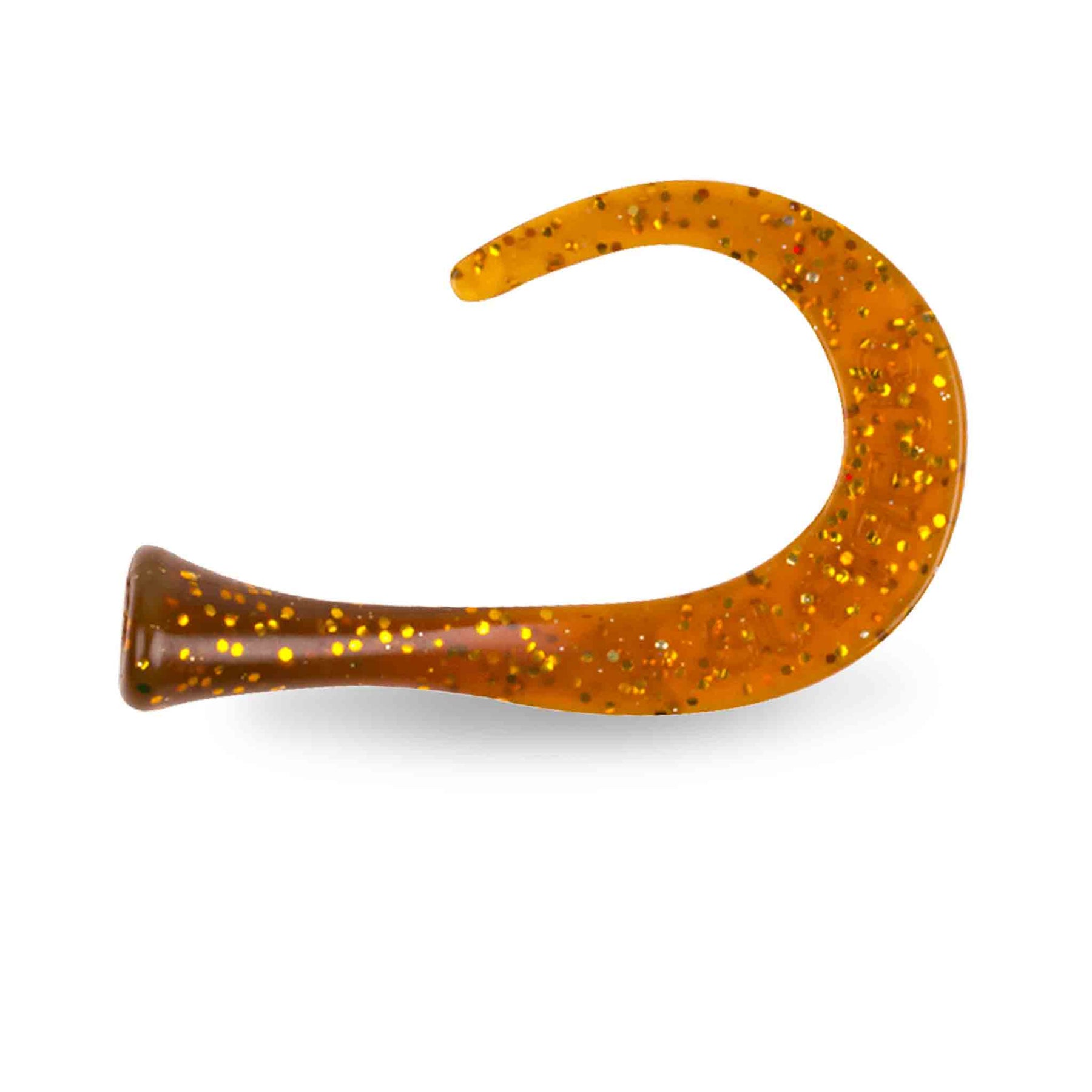 View of Replacement_Tails Strike Pro Guppie DS Curly Tails (3pk) Motoroil Glitter available at EZOKO Pike and Musky Shop