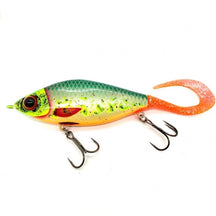 View of Jerk-Glide_Baits Strike Pro Guppie Jr Shallow Glide Bait The Saint / Orange Glitter Tail available at EZOKO Fishing