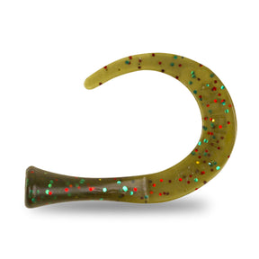 Strike Pro Guppie Tail 3 curly / 1 paddle Mossgreen Glitter Replacement Tails