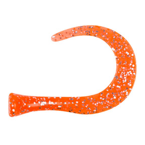 View of Replacement_Tails Strike Pro Guppie Tail 3 curly / 1 paddle Orange / Gold Glitter available at EZOKO Pike and Musky Shop