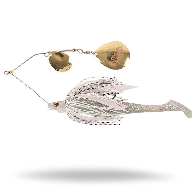 View of Strike Pro Pig Chopper XL Spinnerbait Albino Shad available at EZOKO Fishing