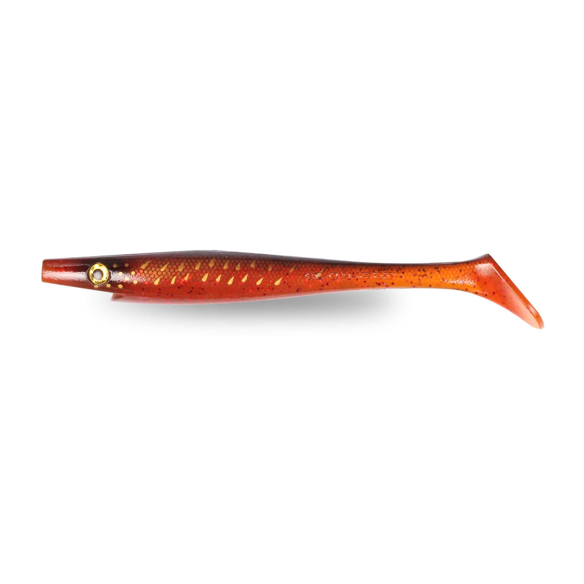 View of Swimbaits Strike Pro Pig Shad Swimbait Red Motoroil Pike UV available at EZOKO Fishing