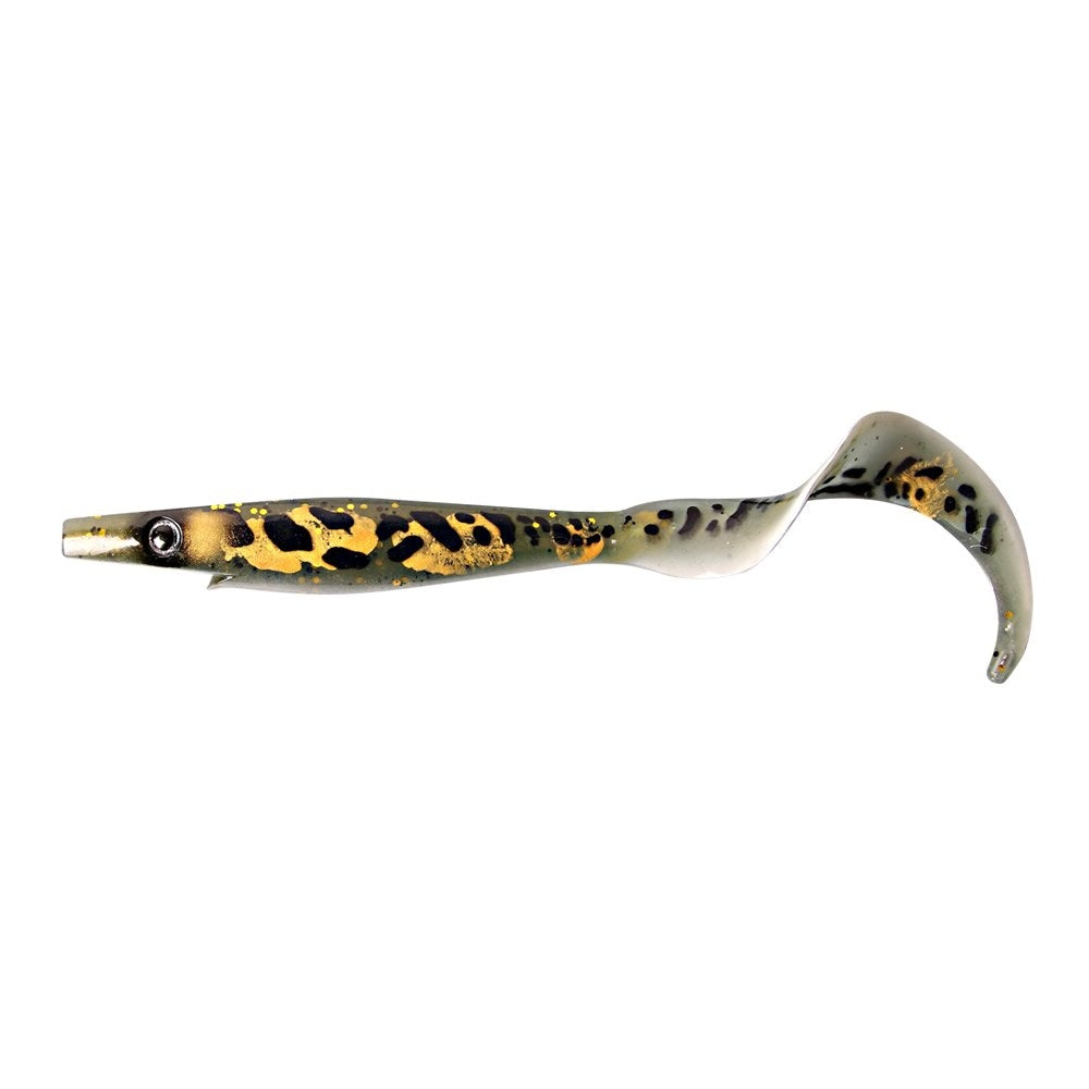 View of Swimbaits Strike Pro Pig Tail Jr (2-pack) Swimbait Motoroil Ronin available at EZOKO Fishing