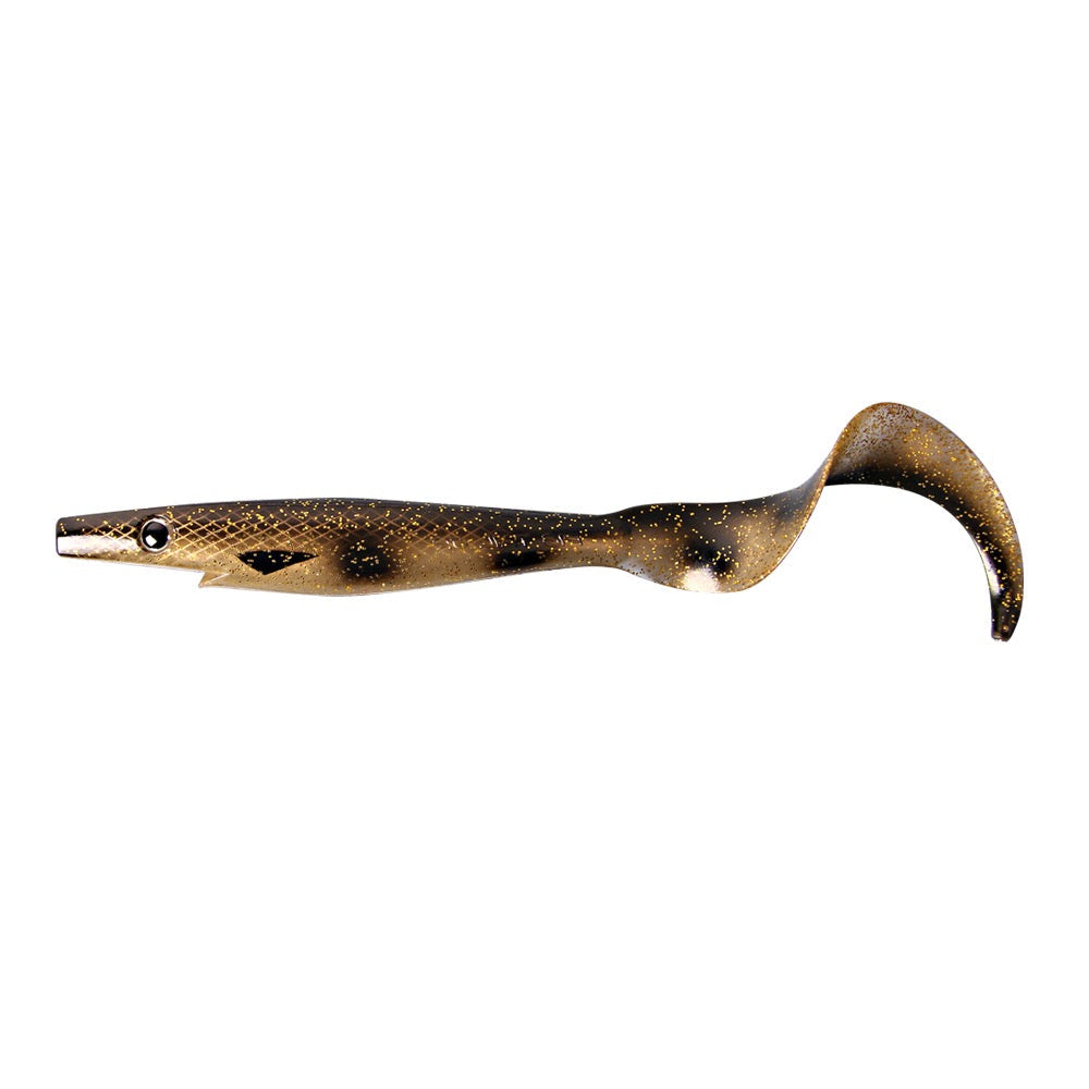 View of Swimbaits Strike Pro Pig Tail Jr Swimbait Spotted Bullhead available at EZOKO Pike and Musky Shop