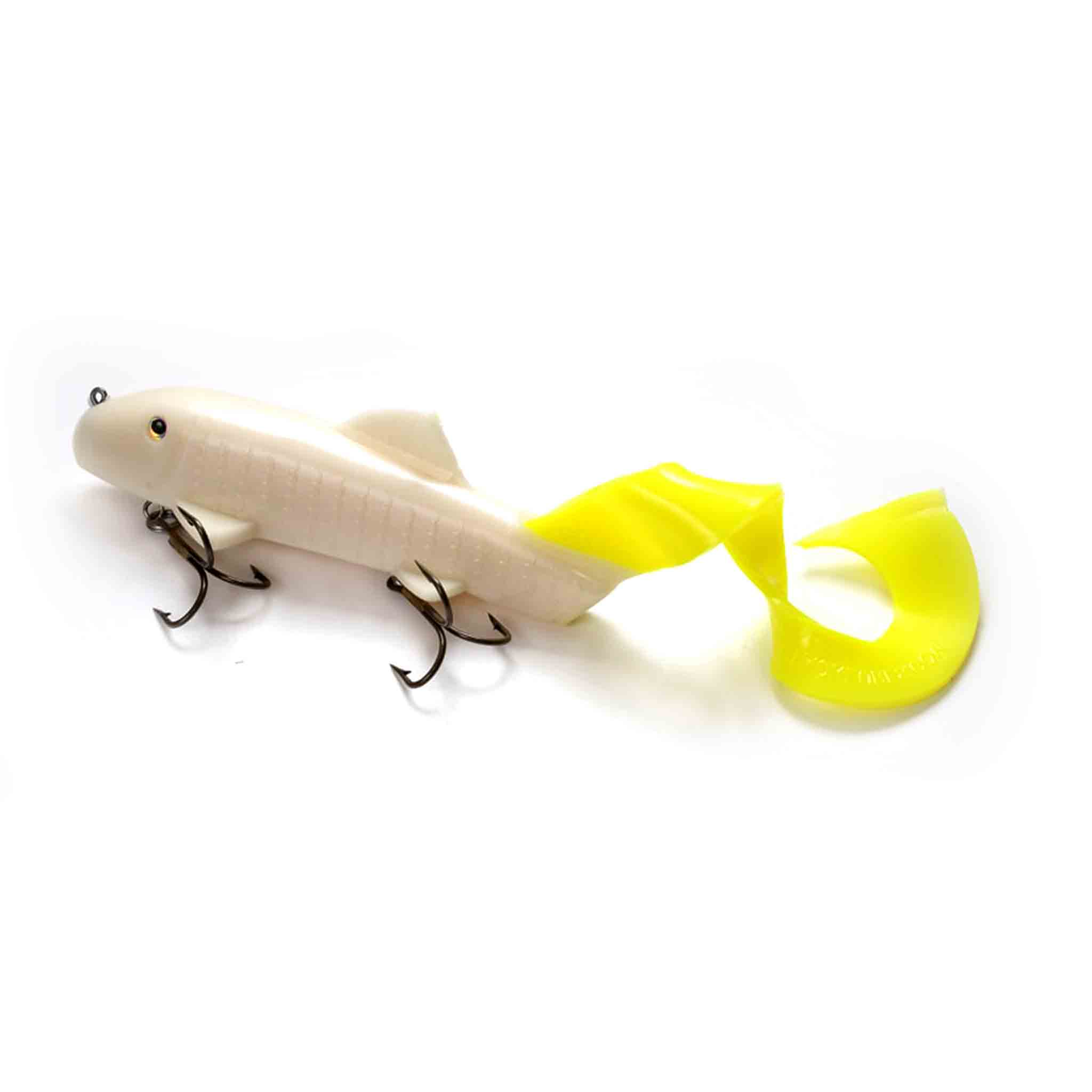 View of Rubber Suick Curly Sue 11" Lemon Tail available at EZOKO Fishing