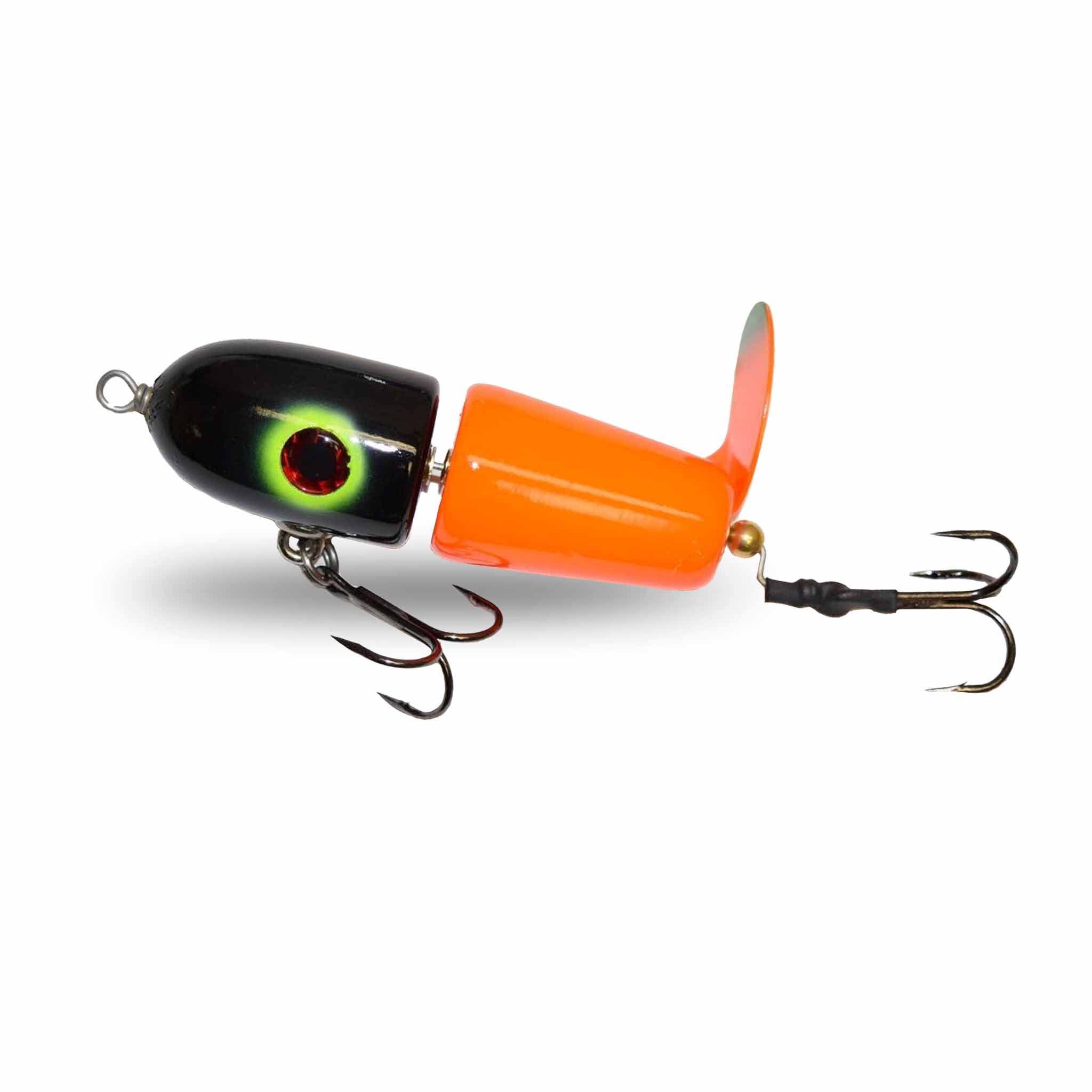 View of Topwater Suick Nitewalker Propbait Black Inferno available at EZOKO Fishing